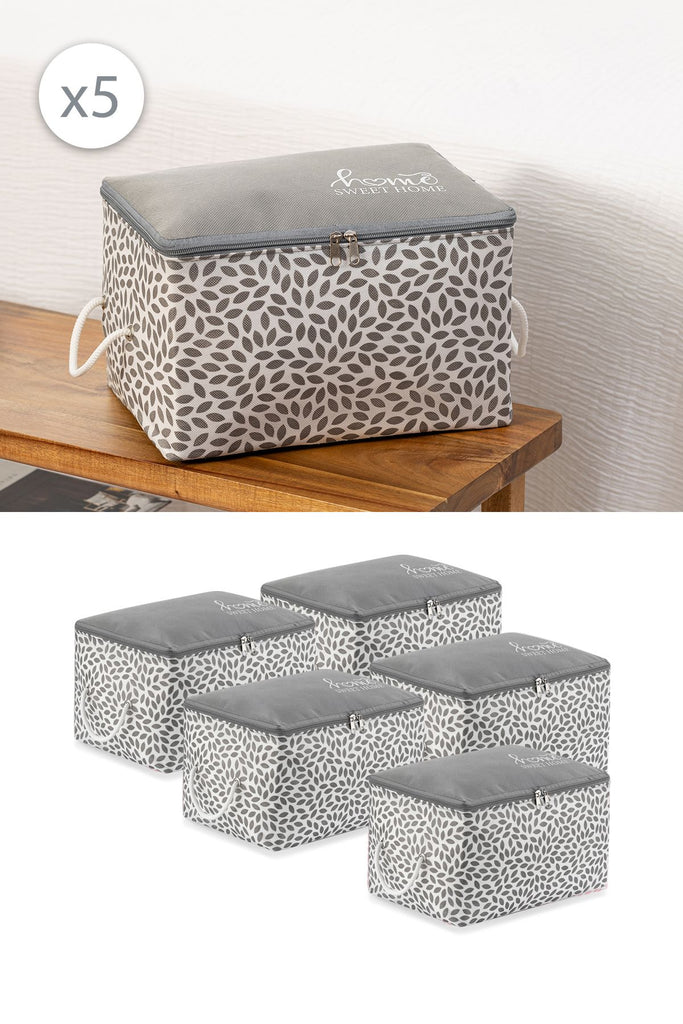 REKHOME 5 Adet Gri Home Sweet Home Küçük Boy Baza Altı Çorap Valiz Düzenleyici Çeyizlik Organizer Hurç