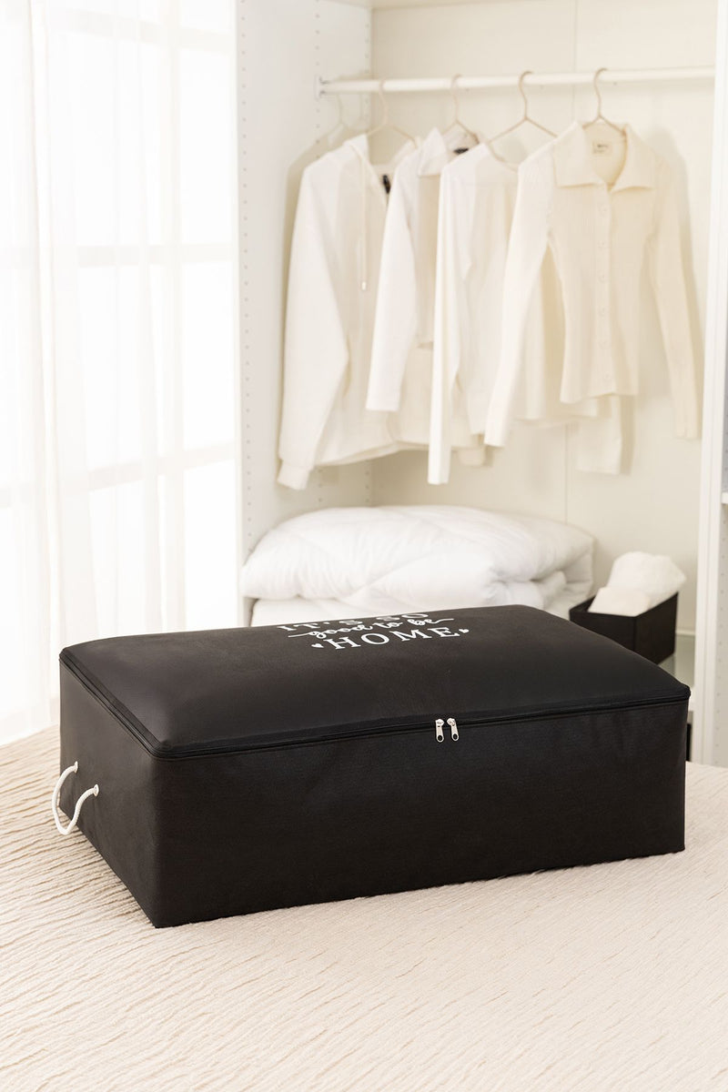 REKHOME Mega Boy Siyah Baza Altı Yastık Yorgan Kazak Hurcu 74x46x22