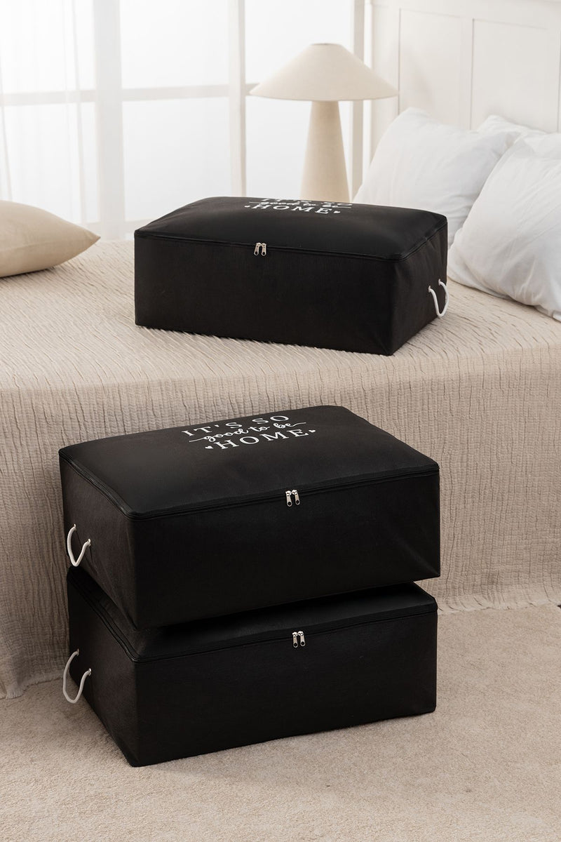 REKHOME 3 Adet Siyah Büyük Boy Baza Altı Yastık Yorgan Kazak Hurcu 62x46x22