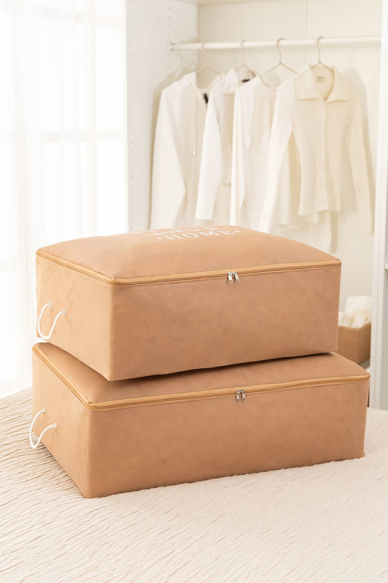 REKHOME 2'li Bej Baza Altı Yastık Yorgan Kazak Hurcu