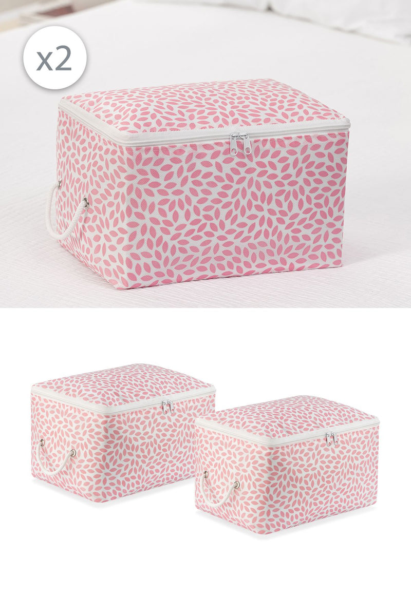 REKHOME 2'li Set Pudra Yaprak Küçük Boy Baza Altı Çorap Valiz Düzenleyici Çeyizlik Bohça Organizer Hurç