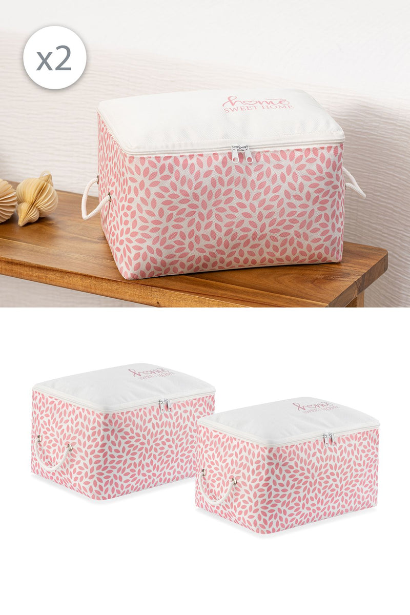 REKHOME 2'li Set Pudra Home Sweet Home Küçük Boy Baza Altı Çorap Valiz Düzenleyici Çeyizlik Organizer Hurç