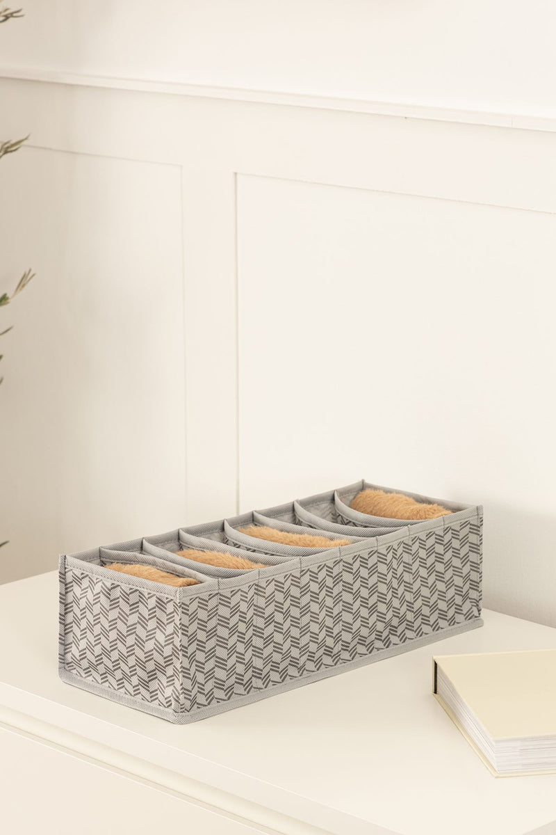 REKHOME 8 Bölmeli Balıksırtı Desenli Gri Dolap Çekmece İçi Akordiyon Katlanır Çorap Kıyafet Çamaşır Düzenleyici Organizer