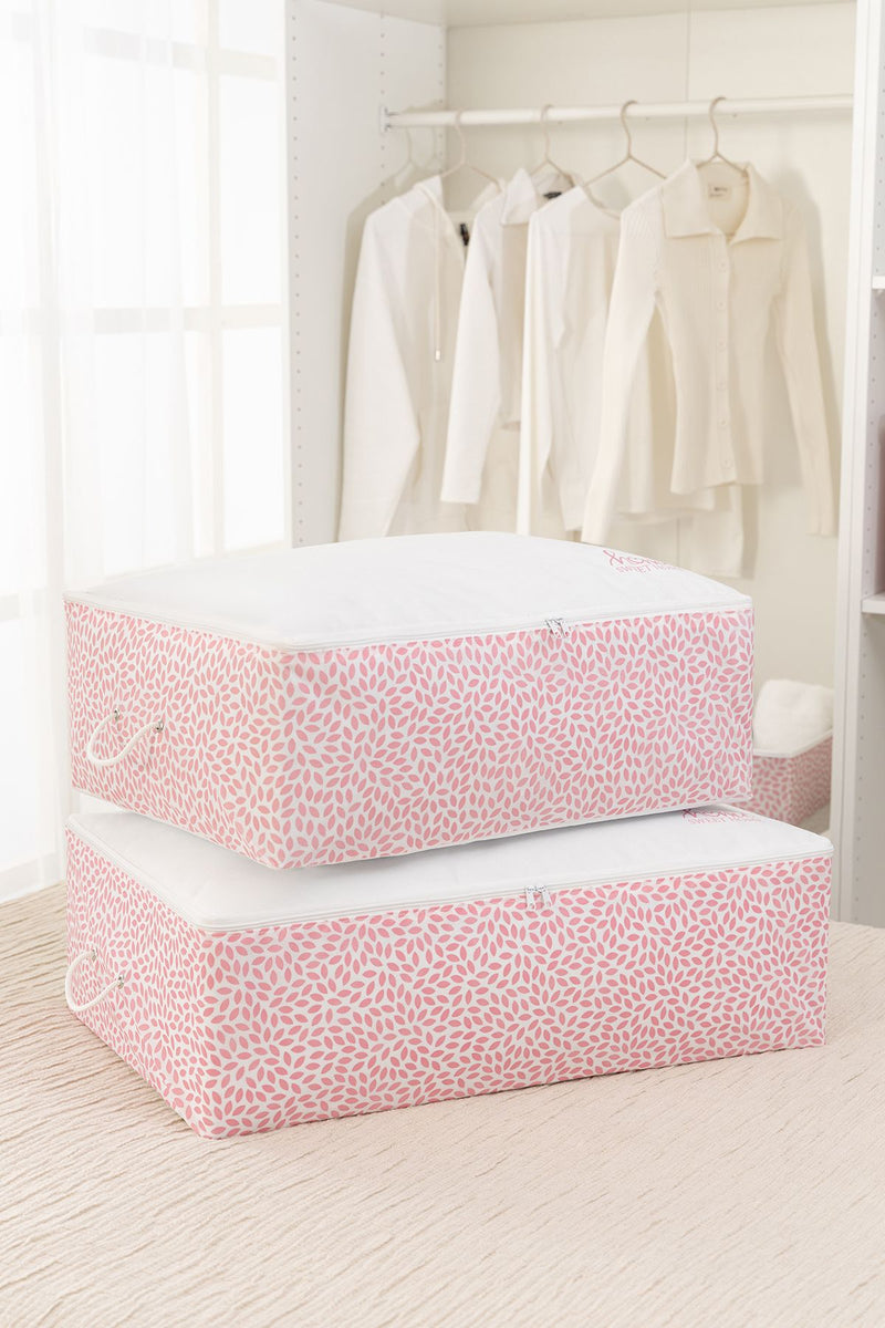 REKHOME 2'li Home Sweet Home Pudra Baskılı Baza Altı Yastık Yorgan Kazak Hurcu