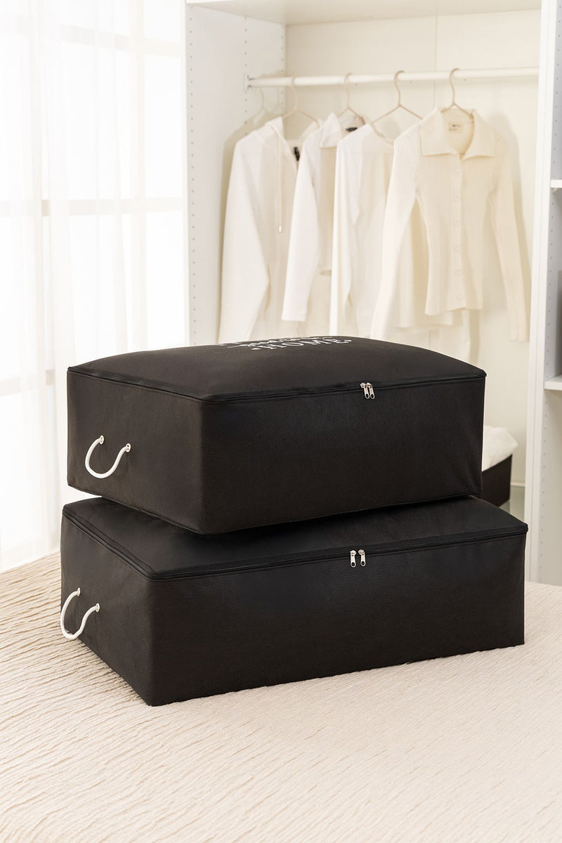 REKHOME 2'li Siyah Baza Altı Yastık Yorgan Kazak Hurcu