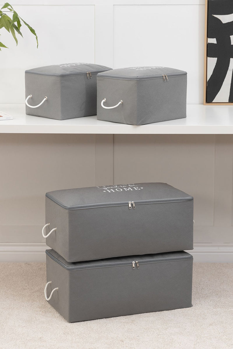 REKHOME 4'lü Gri Baza Altı Kazak Pike Battaniye Giysi Kıyafet Hurcu