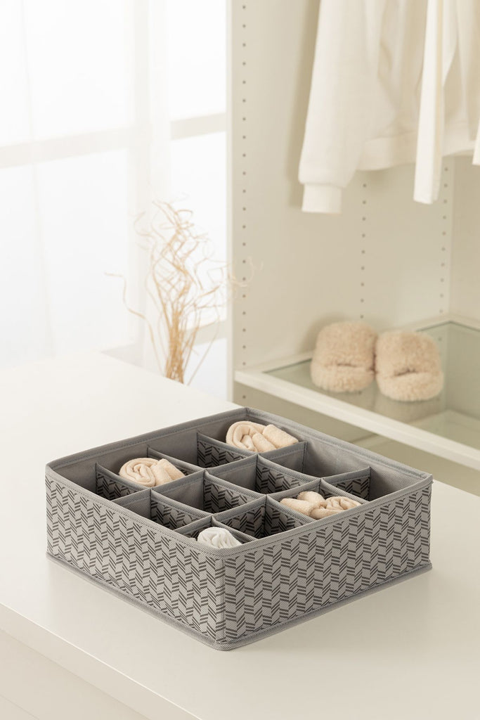 REKHOME 12 Bölmeli Balıksırtı Gri Çocuk Odası Dolap Çekmece Içi Çamaşır Çorap Düzenleyici Petek Akordiyon Organizer