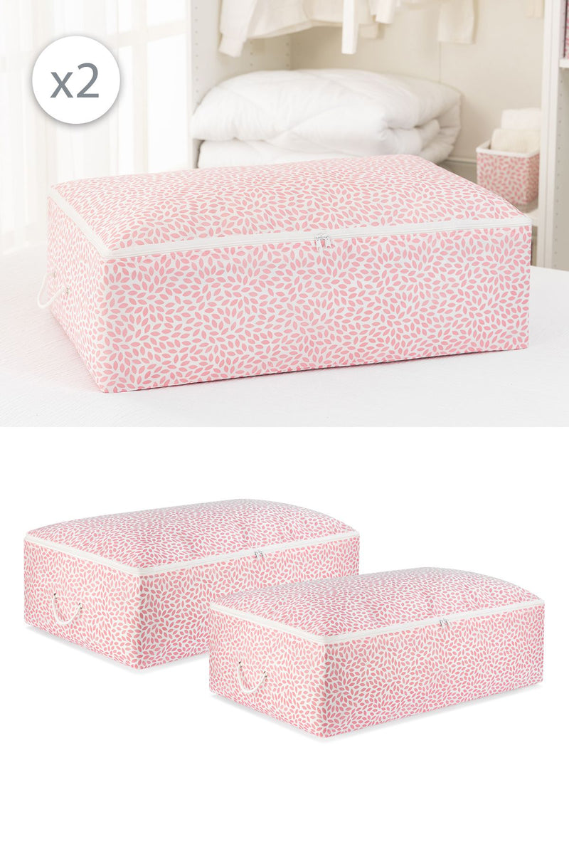 REKHOME 2'li Set Pudra Yaprak Mega Boy Baza Yatak Altı Dolap İçi Yastık Yorgan Kıyafet Kazak Elbise Hurcu