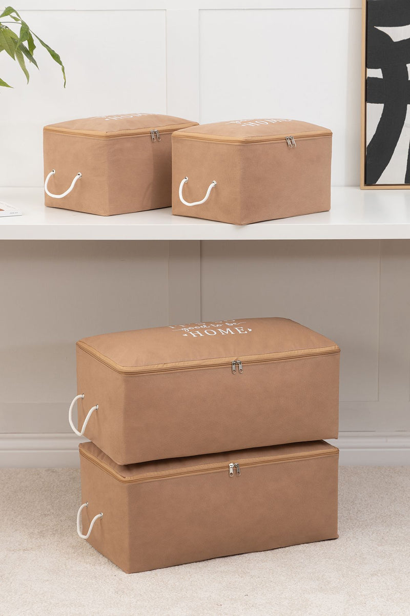 REKHOME 4'lü Bej Baza Altı Kazak Pike Battaniye Giysi Kıyafet Hurcu