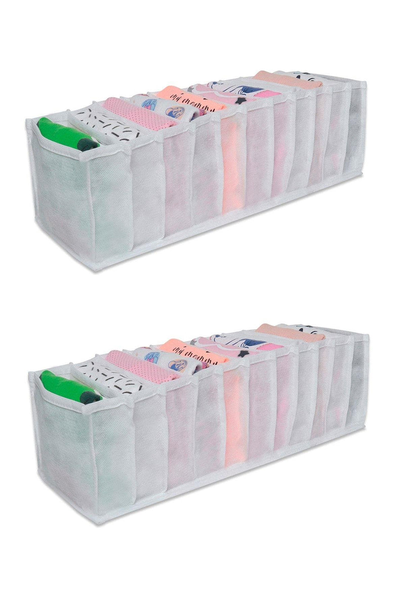 REKHOME 2 Adet 11 Gözlü Çekmece İçi Akordiyon Düzenleyici Organizer SMALL