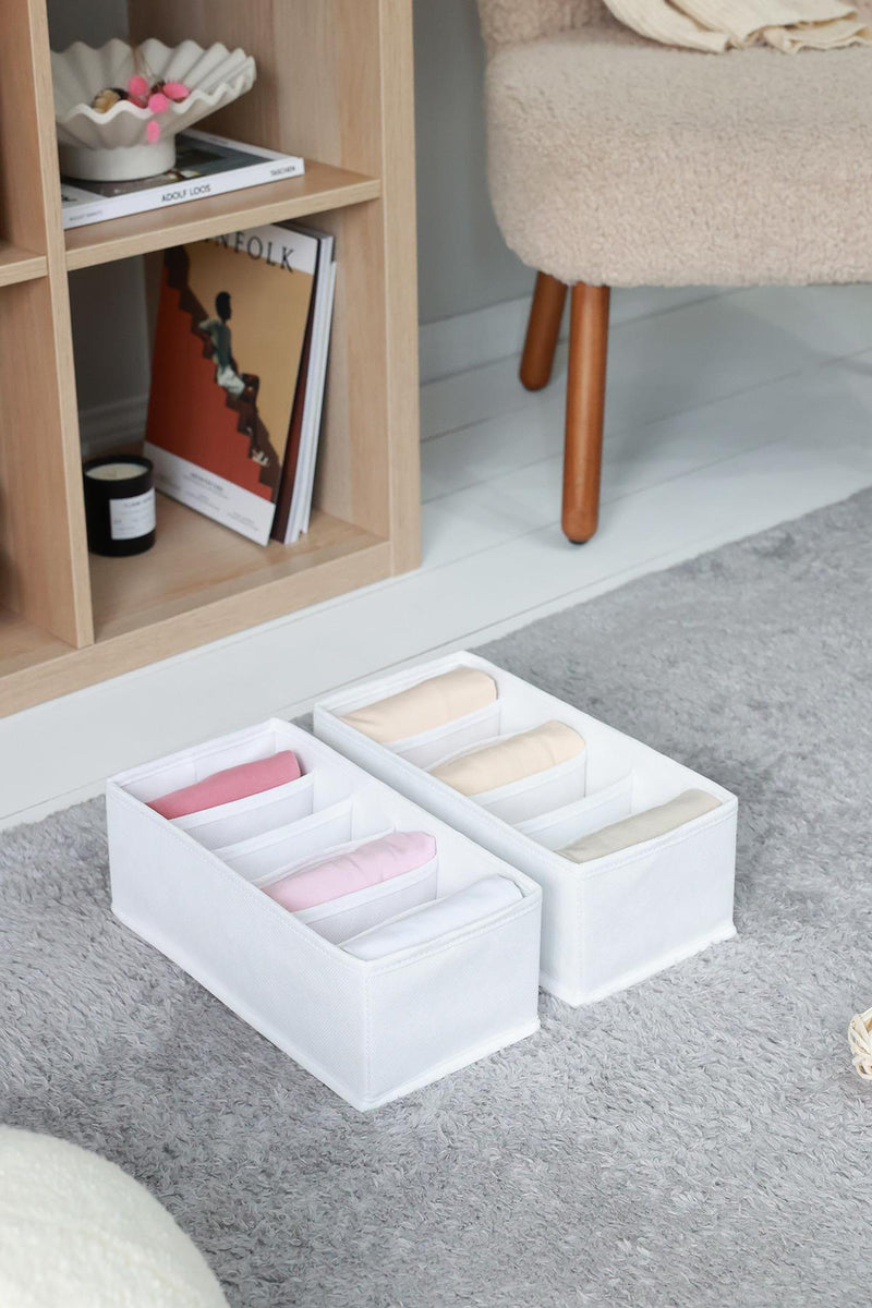 REKHOME 2'li Beyaz 6 Bölmeli Çekmece Düzenleyici / 15 x 30.5 x 10.8 cm