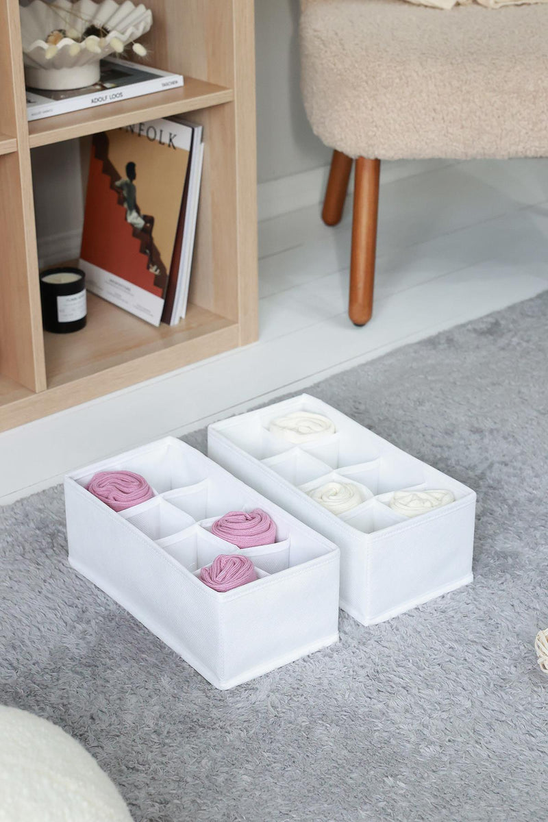 REKHOME 2'li Beyaz 8 Bölmeli Çekmece Düzenleyici / 15 x 30.5 x 10.8 cm