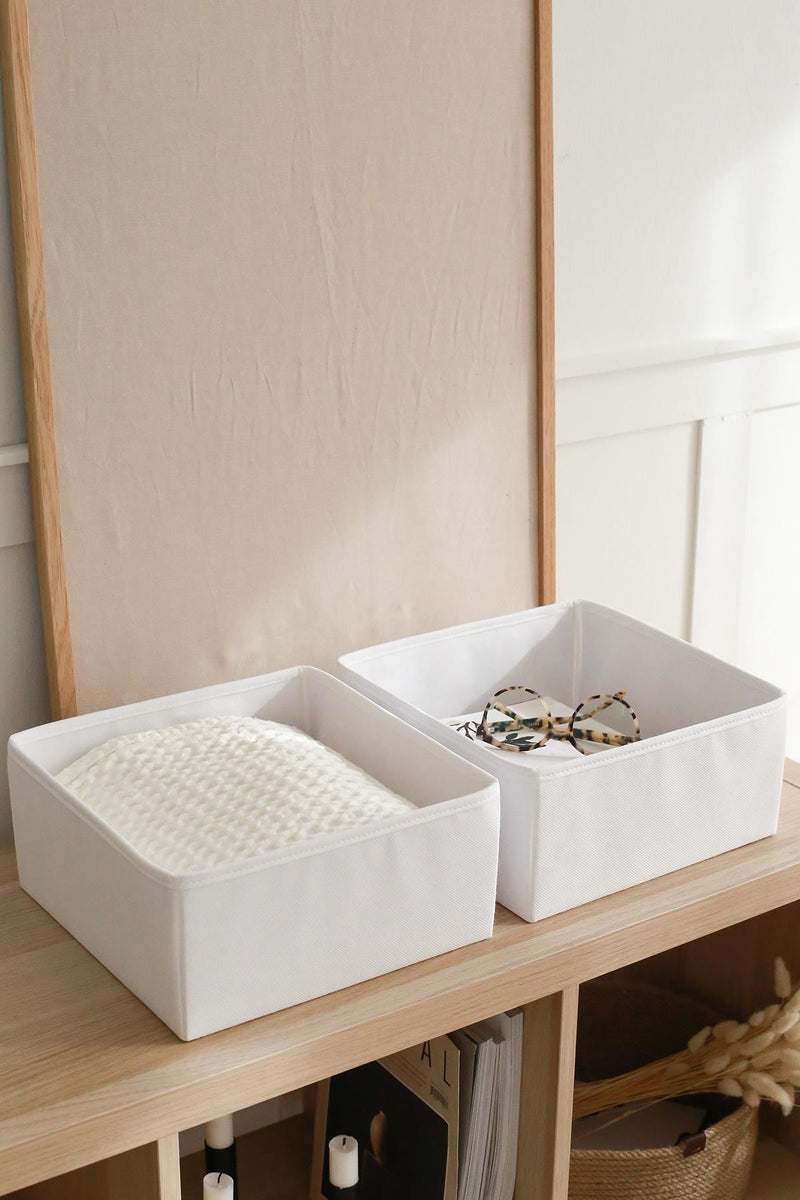 REKHOME 2'li Beyaz Çocuk Odası Dolap Çekmece Içi Çamaşır Düzenleyici Saklama Kutusu Organizer