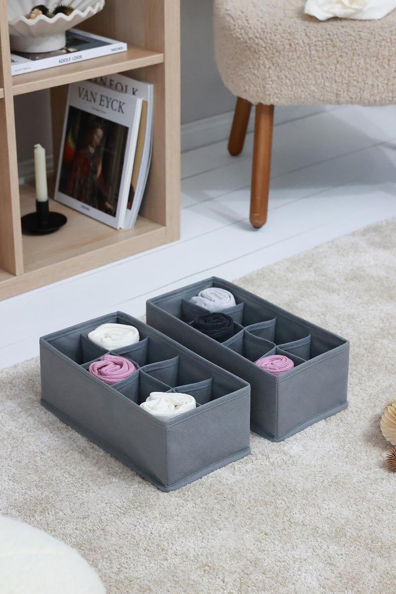 REKHOME 2'li Gri 8 Bölmeli Çekmece Düzenleyici / 15 x 30.5 x 10.8 cm