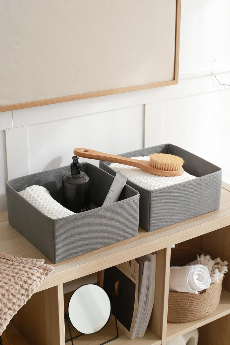 REKHOME 2'li Gri Çocuk Odası Dolap Çekmece Içi Çamaşır Düzenleyici Saklama Kutusu Organizer