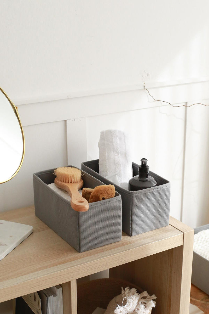 REKHOME 2'li Gri Orta Çocuk Odası Dolap Çekmece Içi Çamaşır Düzenleyici Saklama Kutusu Organizer