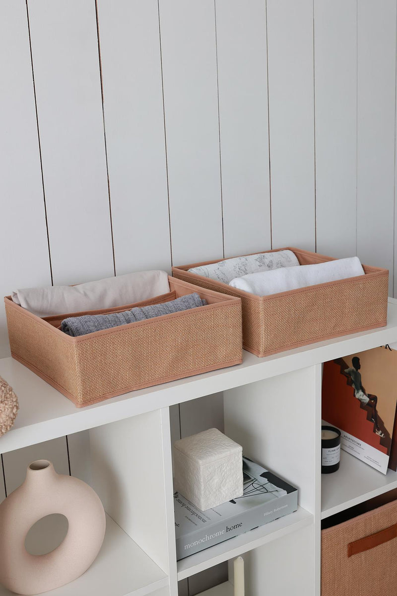 REKHOME 2'li Jüt 3 Bölmeli Çekmece Düzenleyici / 30.5 x 30.5 x 10.8 cm