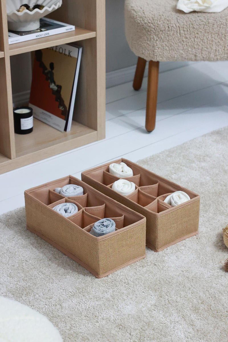 REKHOME 2'li Jüt 8 Bölmeli Çekmece Düzenleyici / 15 x 30.5 x 10.8 cm