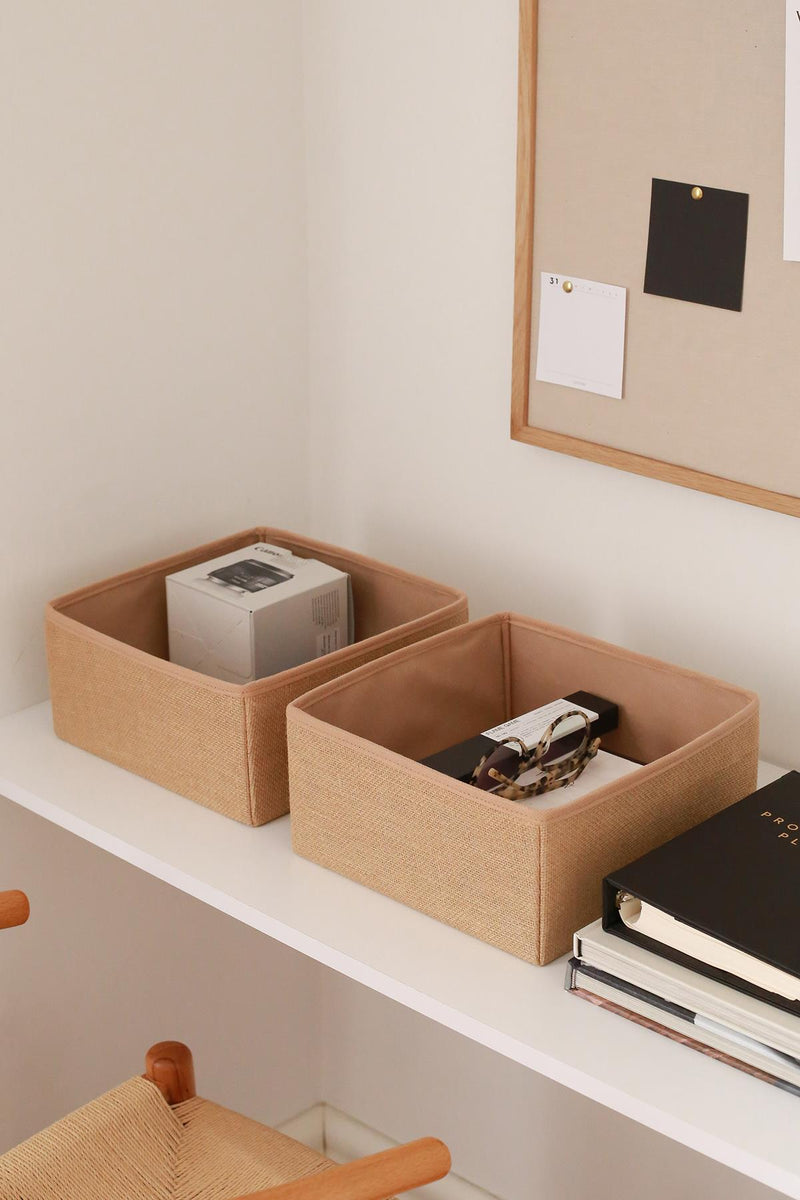 REKHOME 2'li Jüt Çocuk Odası Dolap Çekmece Içi Çamaşır Düzenleyici Saklama Kutusu Organizer