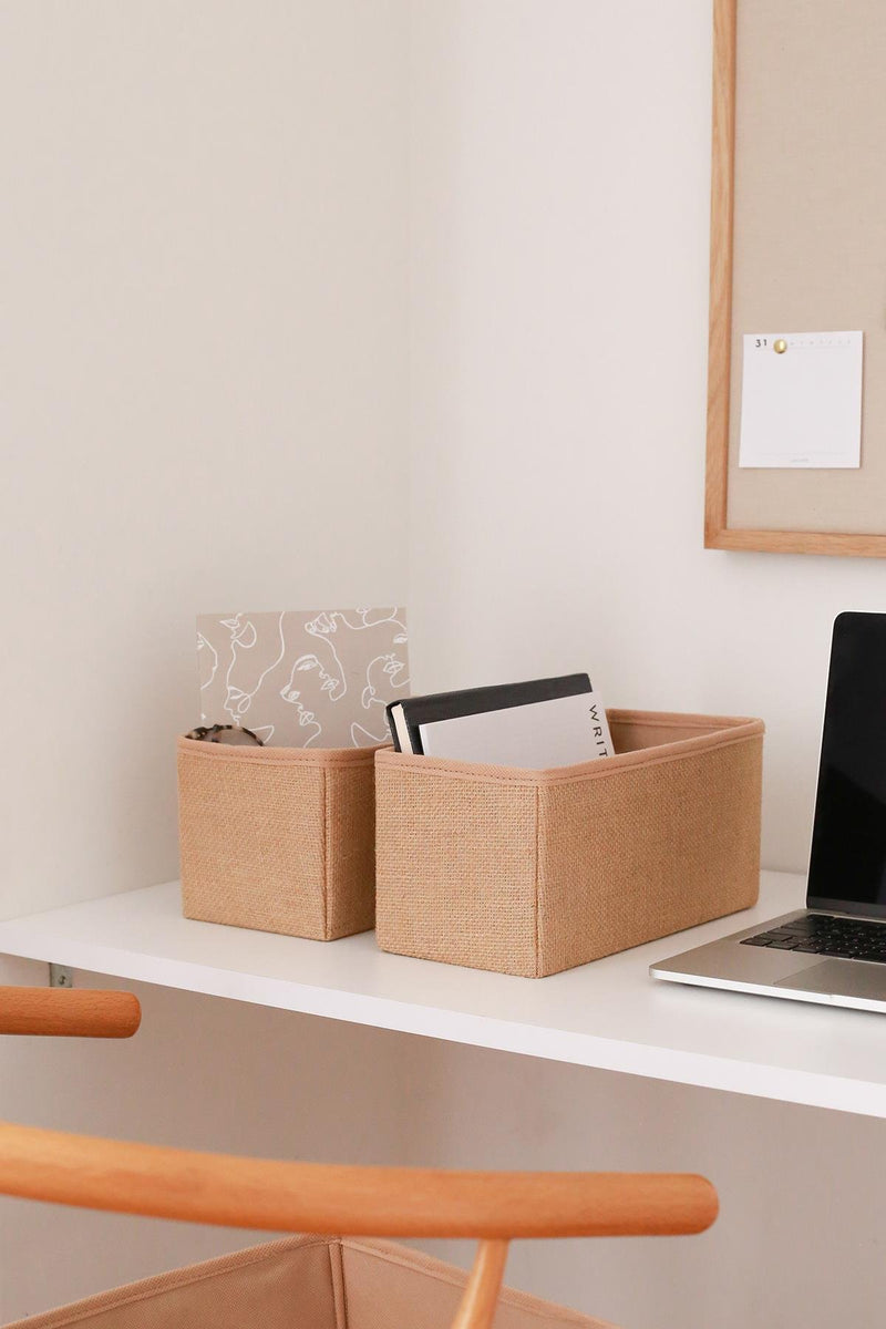 REKHOME 2'li Jüt Orta Çocuk Odası Dolap Çekmece Içi Çamaşır Düzenleyici Saklama Kutusu Organizer