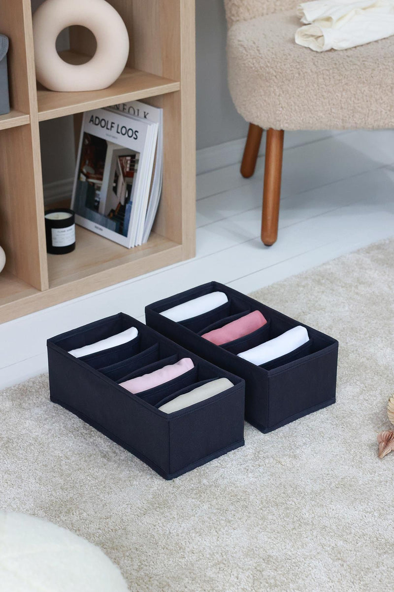 REKHOME 2'li Lacivert 6 Bölmeli Çekmece Düzenleyici / 15 x 30.5 x 10.8 cm