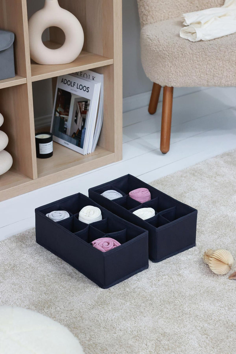 REKHOME 2'li Lacivert 8 Bölmeli Çekmece Düzenleyici / 15 x 30.5 x 10.8 cm