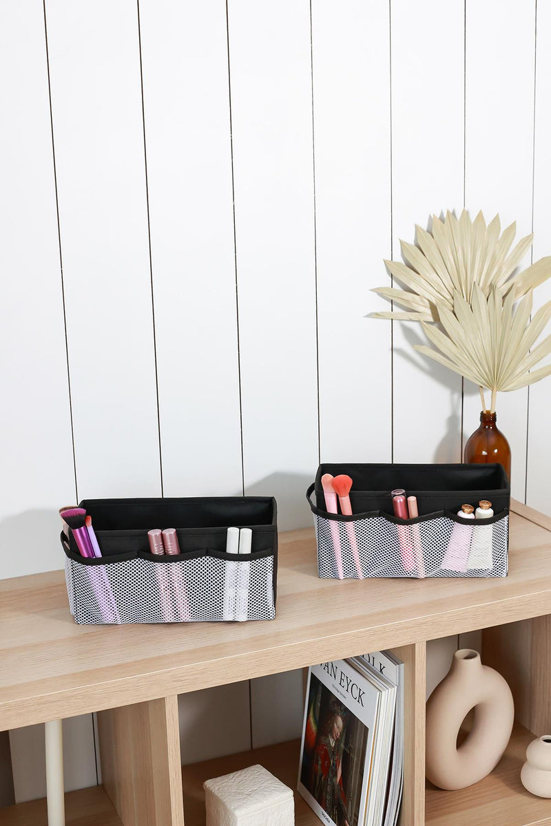 REKHOME 2'li Set Siyah Makyaj Kozmetik Düzenleyici Organizer Makyaj Kutusu