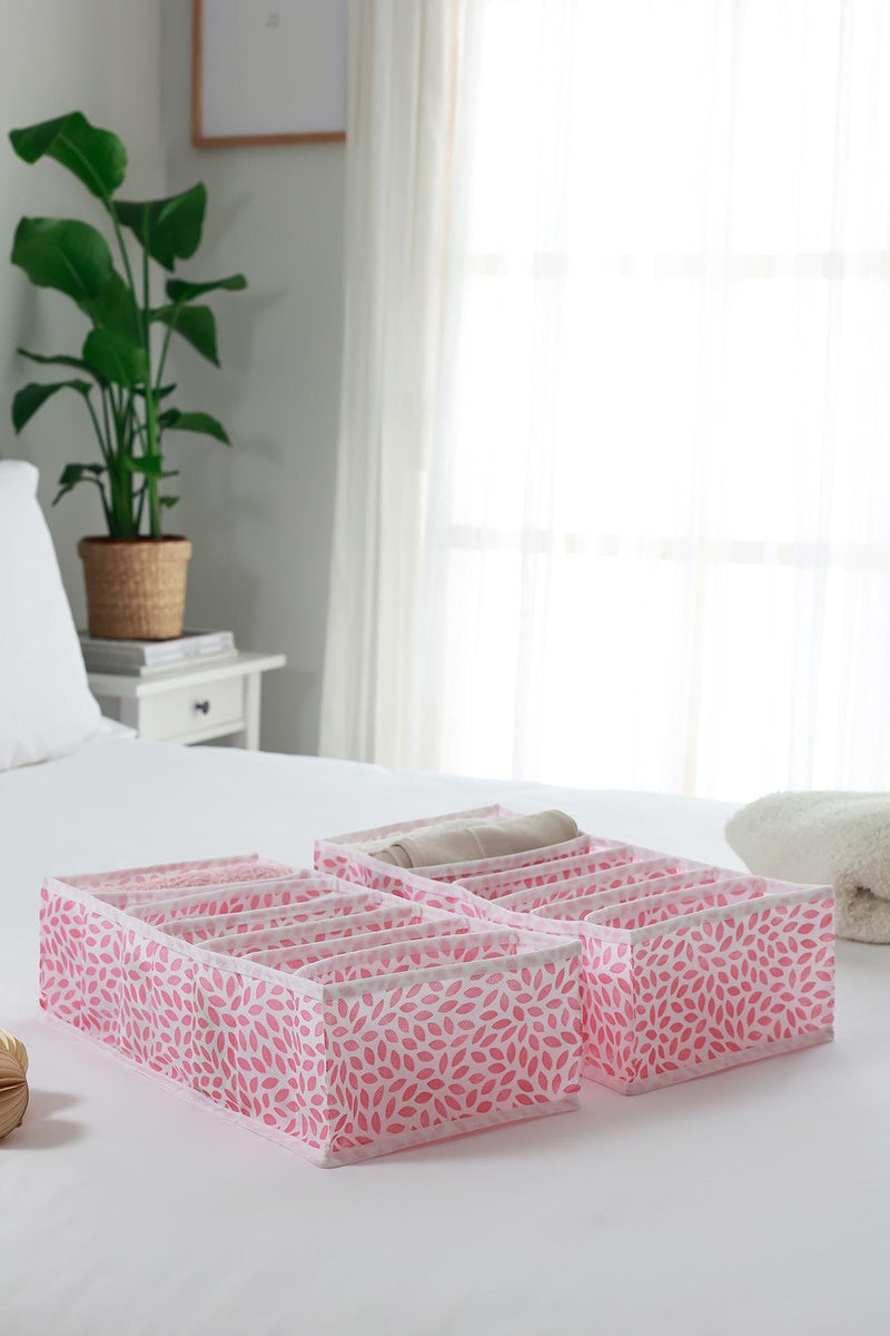 REKHOME 2'li Set Yaprak Pudra 7 Bölmeli Dolap Çekmece İçi Akordiyon Tipi Katlanır Çamaşır Düzenleyici Organizer