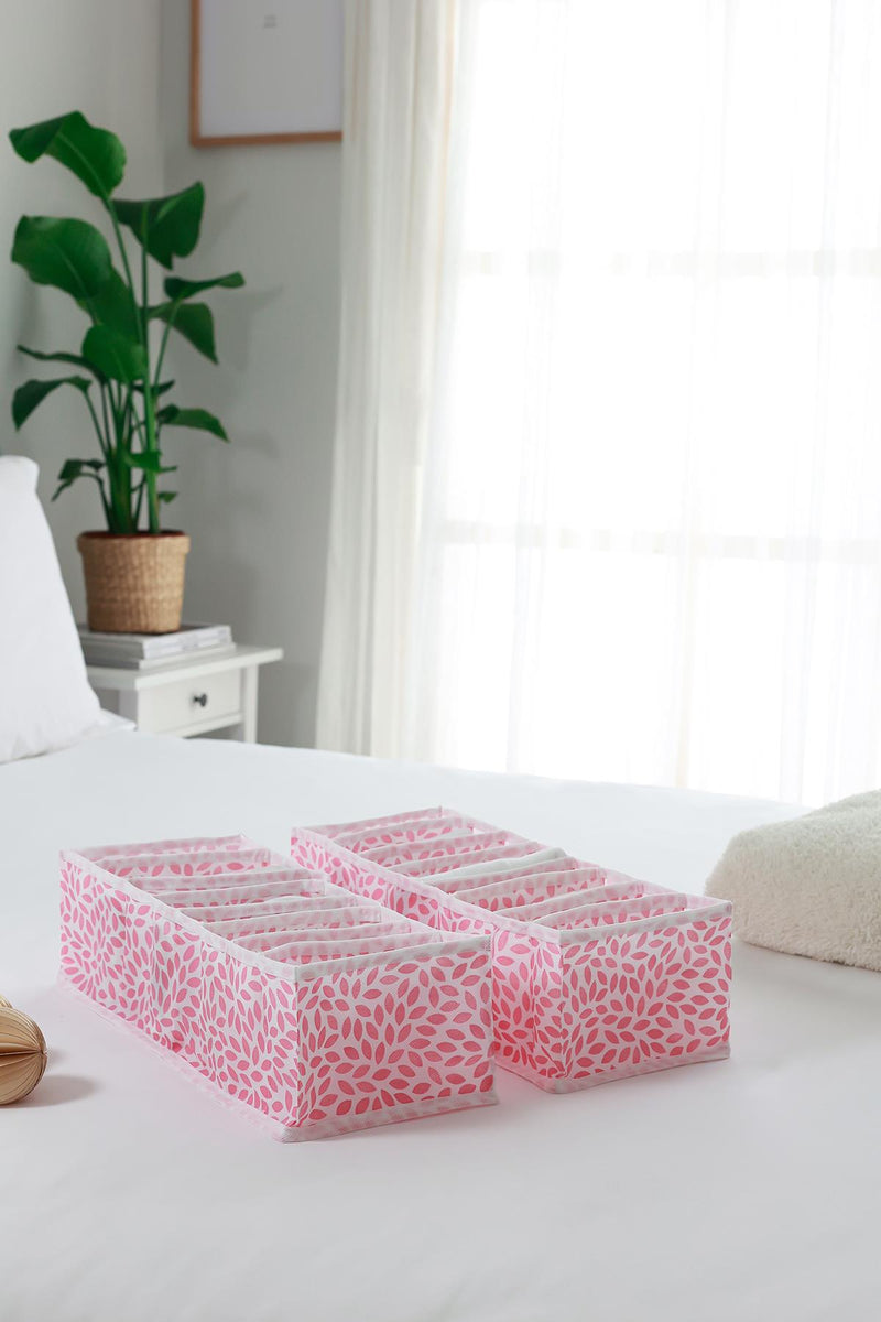 REKHOME 2'li Set Yaprak Pudra 8 Bölmeli Dolap Çekmece İçi Akordiyon Tipi Katlanır Çamaşır Düzenleyici Organizer