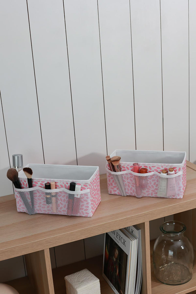 REKHOME 2'li Set Yaprak Pudra Makyaj Kozmetik Düzenleyici Organizer Makyaj Kutusu