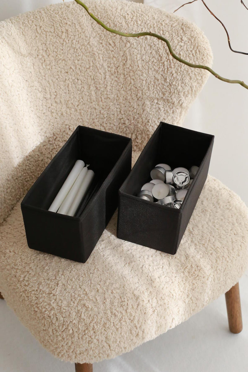 REKHOME 2'li Siyah Orta Çocuk Odası Dolap Çekmece Içi Çamaşır Düzenleyici Saklama Kutusu Organizer