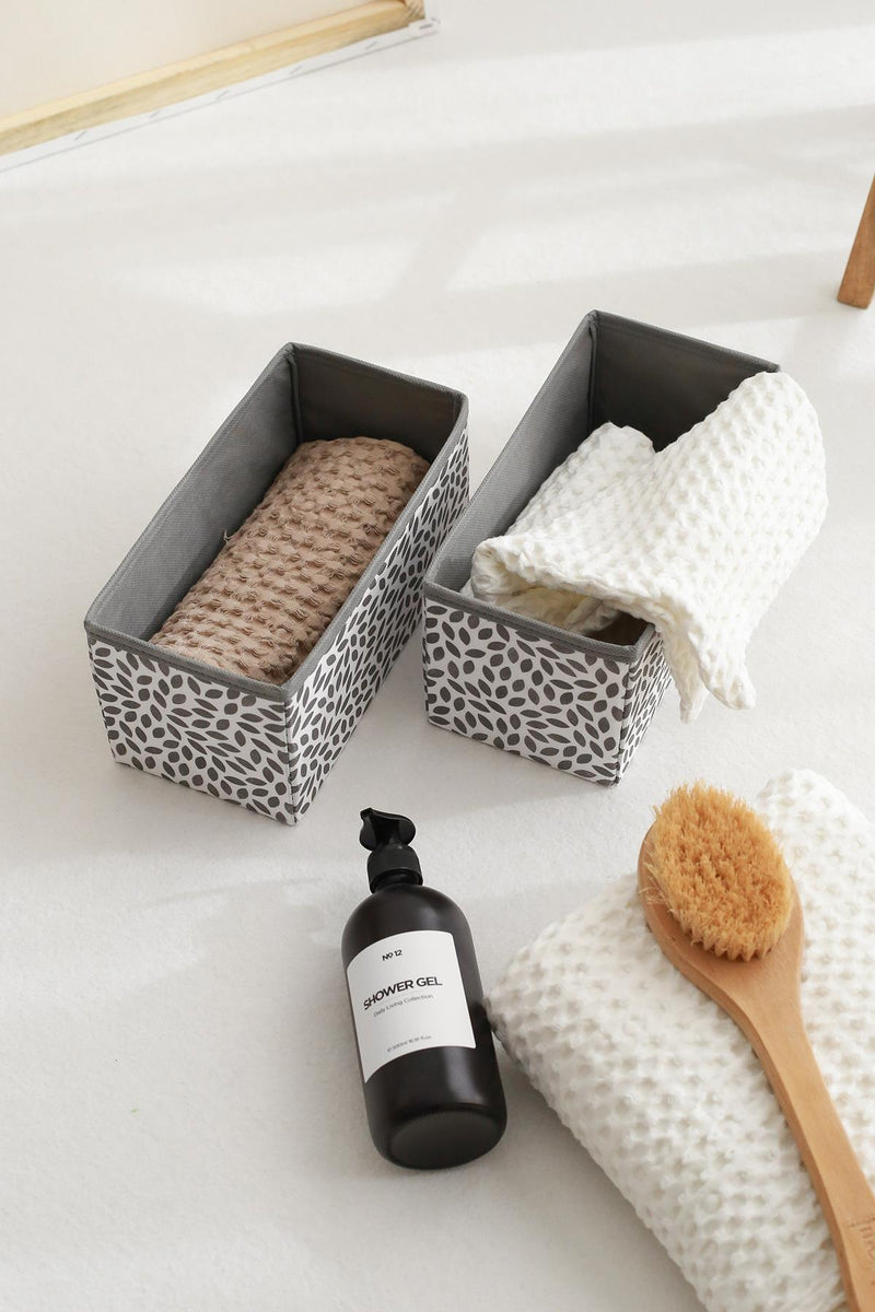 REKHOME 2'li Yaprak Gri Orta Çocuk Odası Dolap Çekmece Içi Çamaşır Düzenleyici Saklama Kutusu Organizer