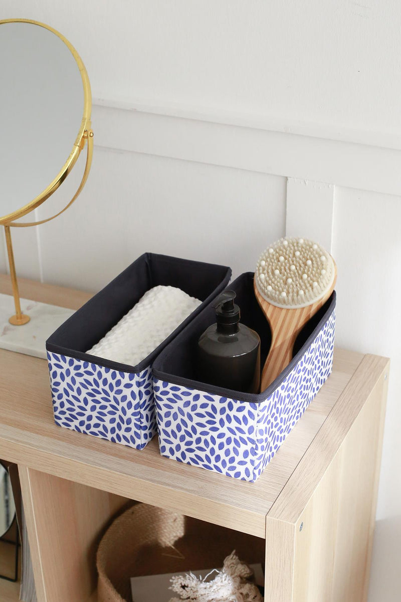 REKHOME 2'li Yaprak Lacivert Orta Çocuk Odası Dolap Çekmece Içi Çamaşır Düzenleyici Saklama Kutusu