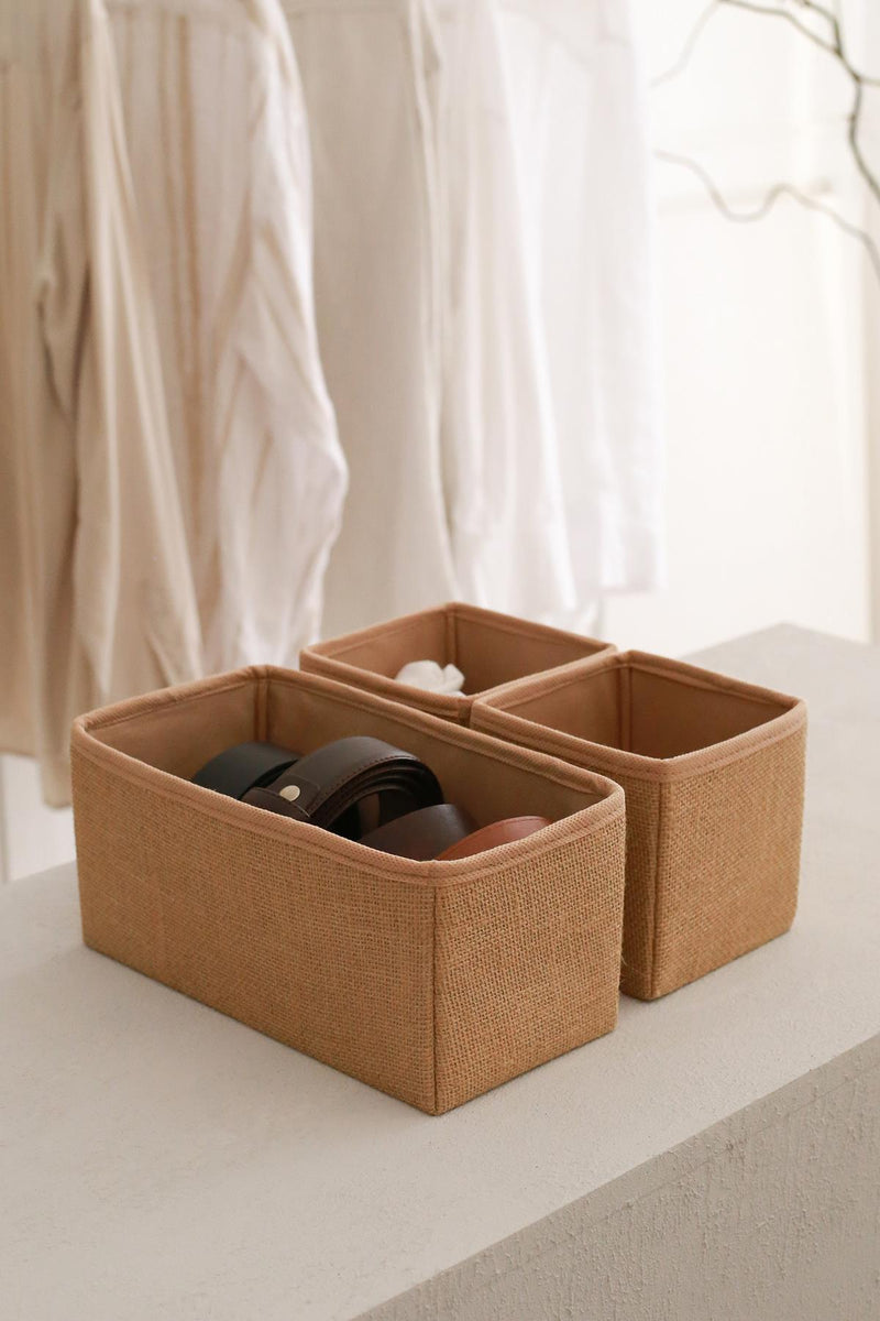 REKHOME 3'lü Jüt Çekmece İçi Düzenleyici Organizer Set