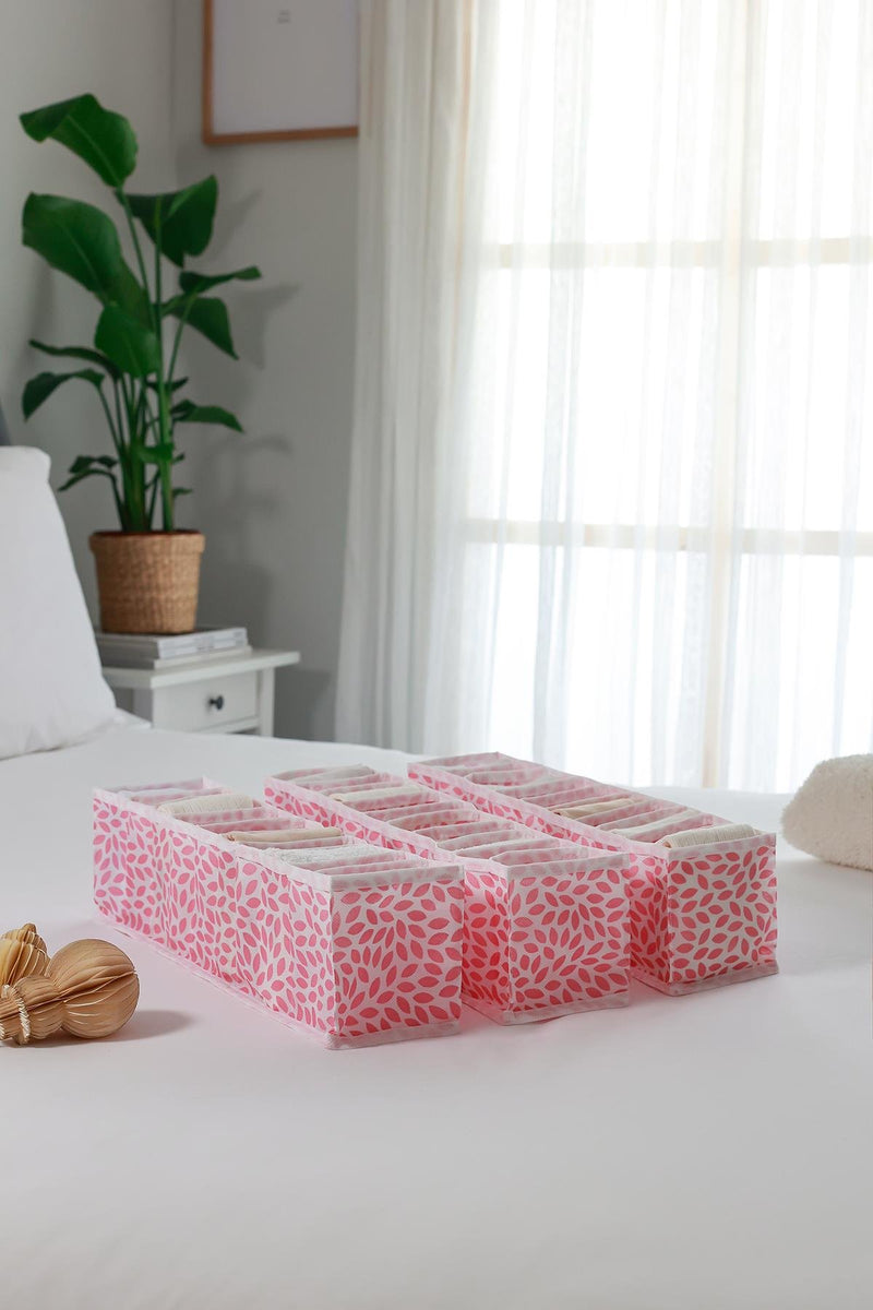 REKHOME 3'lü Set Yaprak Pudra 10 Bölmeli Dolap Çekmece İçi Akordiyon Tipi Katlanır Çamaşır Düzenleyici Organizer