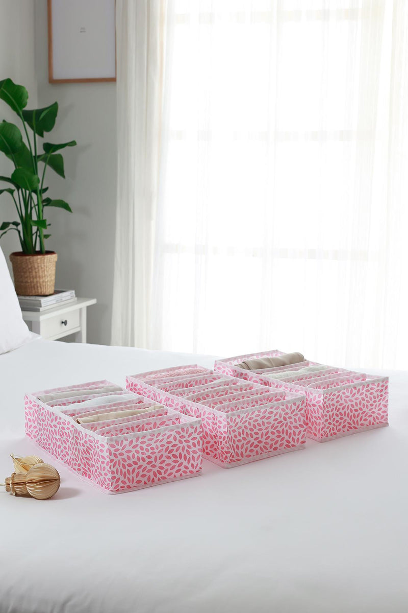 REKHOME 3'lü Set Yaprak Pudra 7 Bölmeli Dolap Çekmece İçi Akordiyon Tipi Katlanır Çamaşır Düzenleyici Organizer