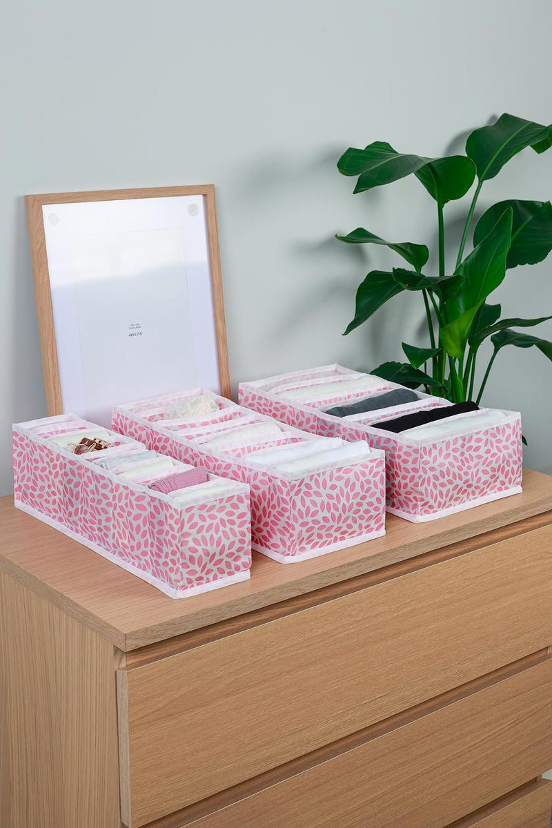 REKHOME 3'lü Set Yaprak Pudra Dolap Çekmece İçi Akordiyon Tipi Katlanır Çamaşır Düzenleyici Organizer