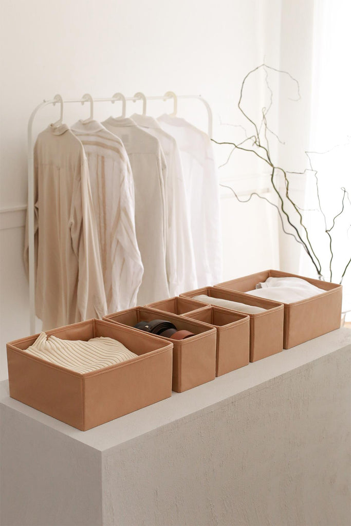 REKHOME 6'lı Bej Çekmece İçi Düzenleyici Organizer Set