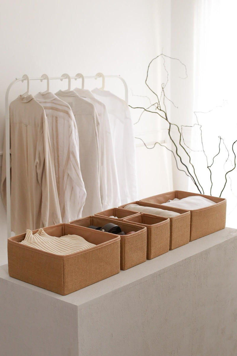 REKHOME 6'lı Jüt Çekmece İçi Düzenleyici Organizer Set