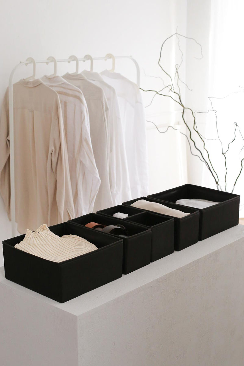 REKHOME 6'lı Siyah Çekmece İçi Düzenleyici Organizer Set