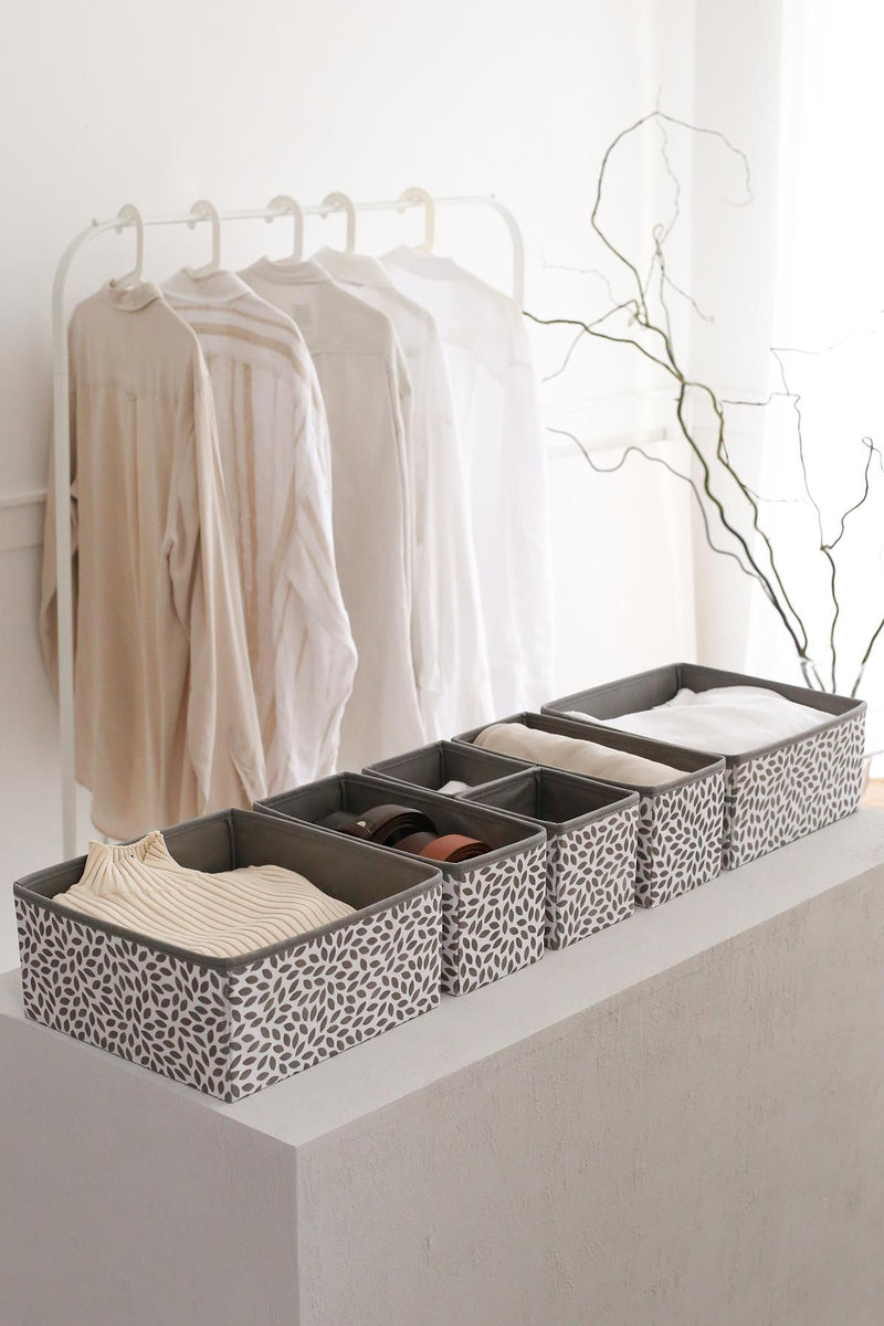 REKHOME 6'lı Yaprak Gri Çekmece İçi Düzenleyici Organizer Set