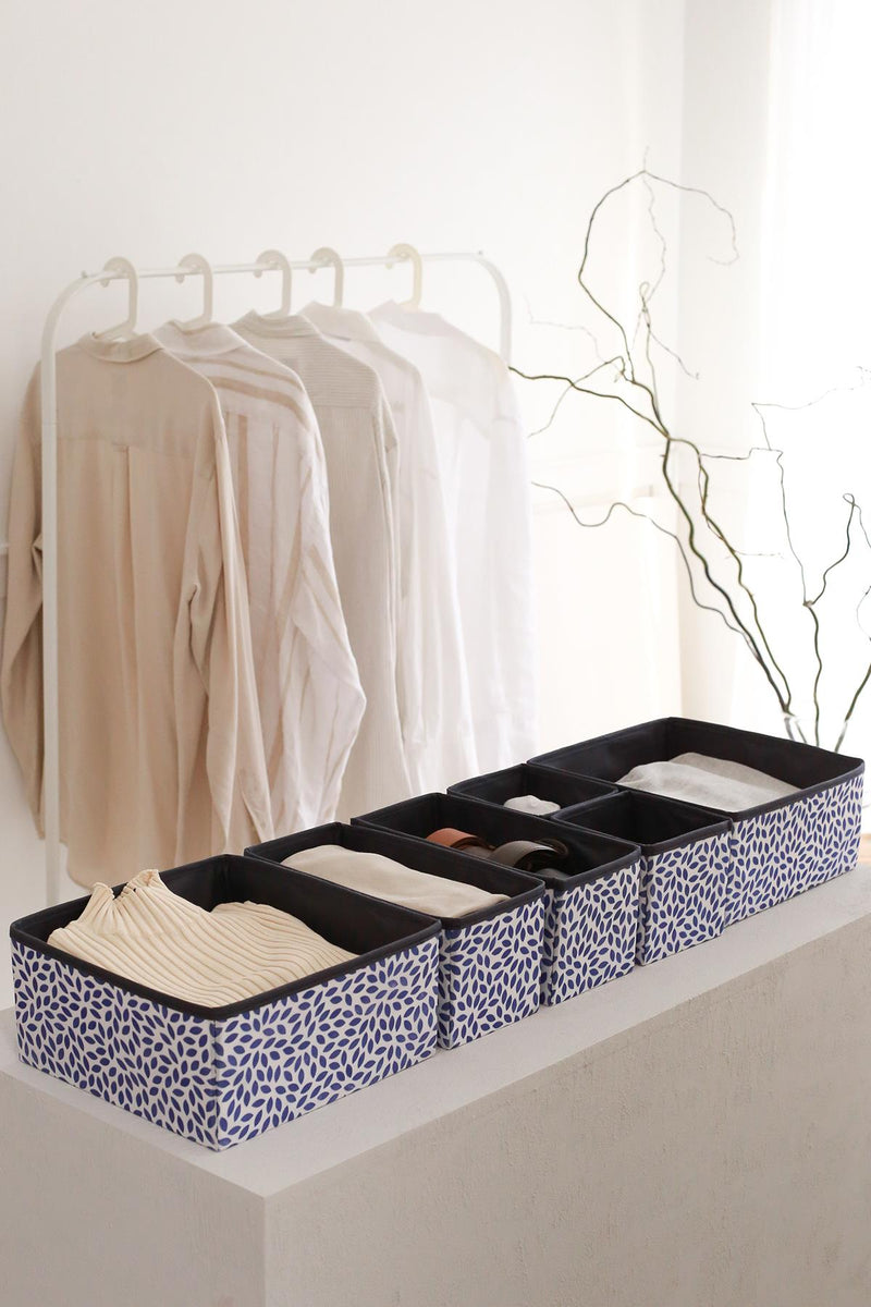 REKHOME 6'lı Yaprak Lacivert Çekmece İçi Düzenleyici Organizer Set