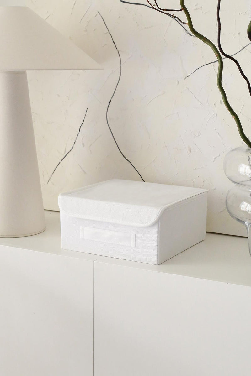 REKHOME Beyaz Kapaklı Dolap Çekmece Içi Takı Makyaj Çamaşır Katlanır Saklama Kutusu Organizer