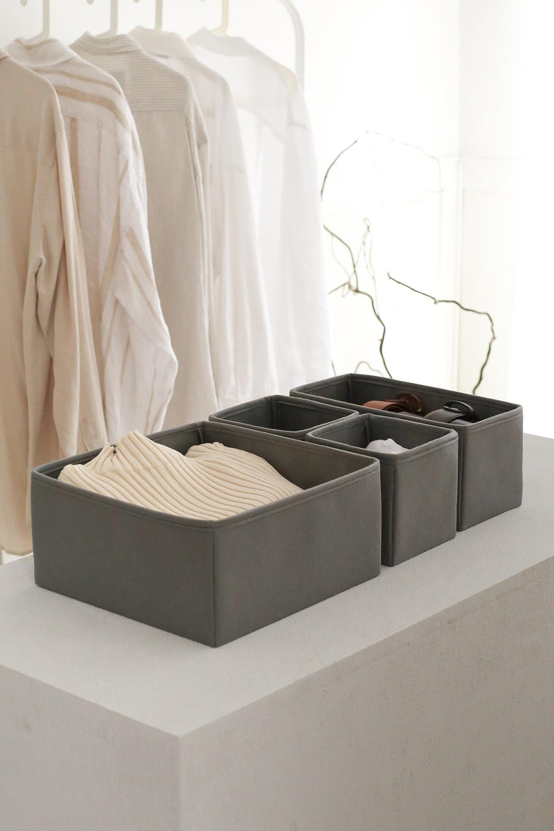 REKHOME Gri Çekmece İçi Düzenleyici 4'lü Organizer Set