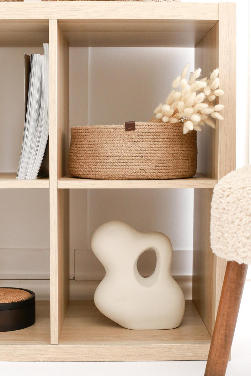 REKHOME Jüt Halat Düzenleyici Saklama Dekoratif Hasır Sepet Organizer 30x12