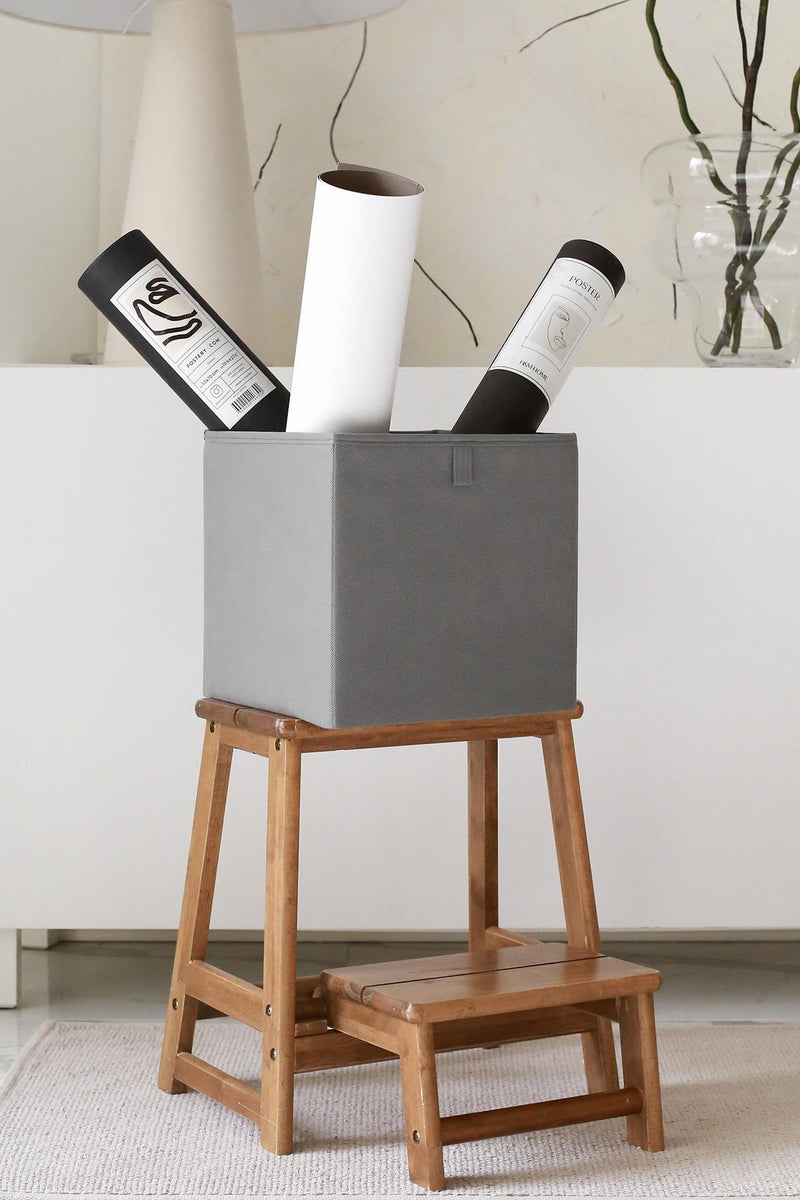 REKHOME Kapaksız Çok Amaçlı Saklama Kutusu Dekoratif Düzenleyici Organizer / Gri