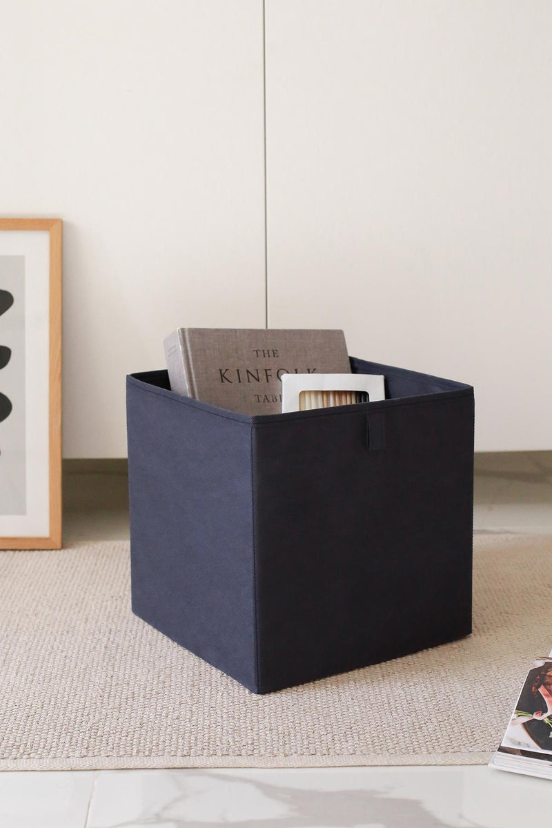 REKHOME Kapaksız Çok Amaçlı Saklama Kutusu Dekoratif Düzenleyici Organizer / Lacivert