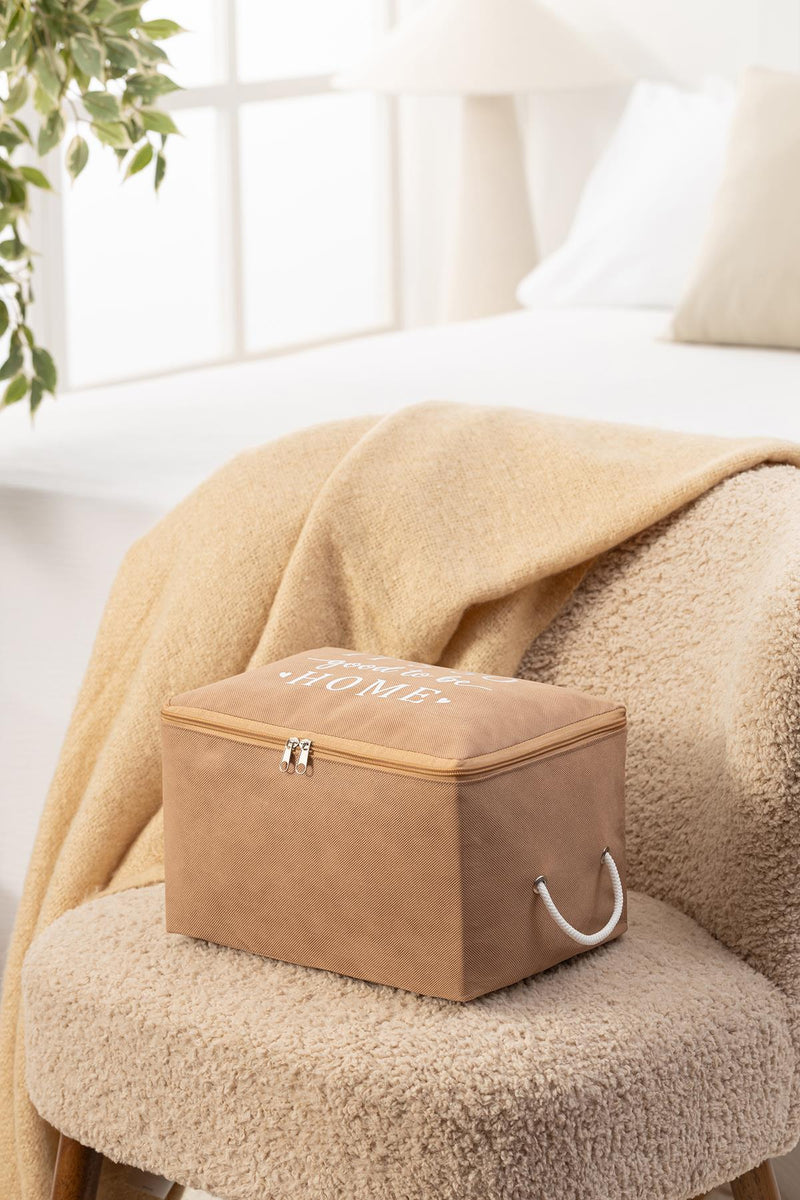 REKHOME Küçük Boy Bej Baza Altı, Valiz Düzenleyici Hurç / 30x22x18