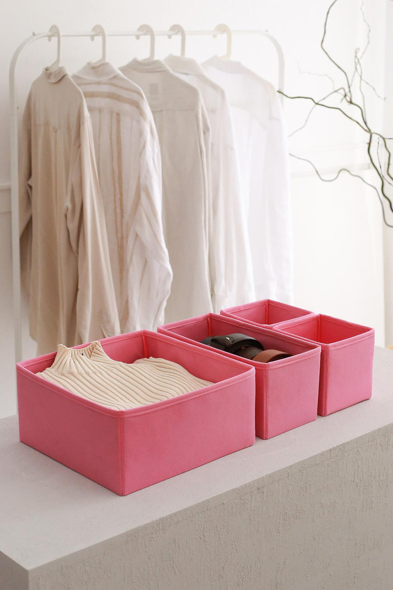 REKHOME Pembe Çekmece İçi Düzenleyici 4'lü Organizer Set