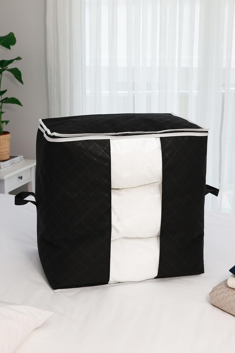 REKHOME Pencereli Siyah Yastık Yorgan Kazak Hurcu / 50x50x36